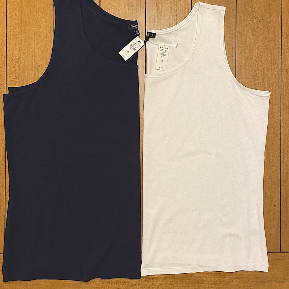 **TALBOT tank top, 3X; Indigo Ink (Navy) an essential all year long. COTTO…
